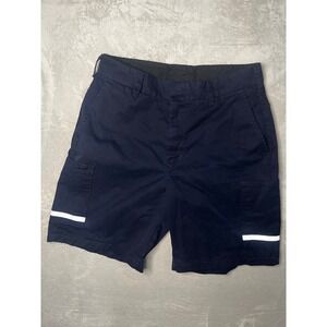 FedEx Workwear Cargo Shorts Navy Blue Reflective Stripe Men Size 33R